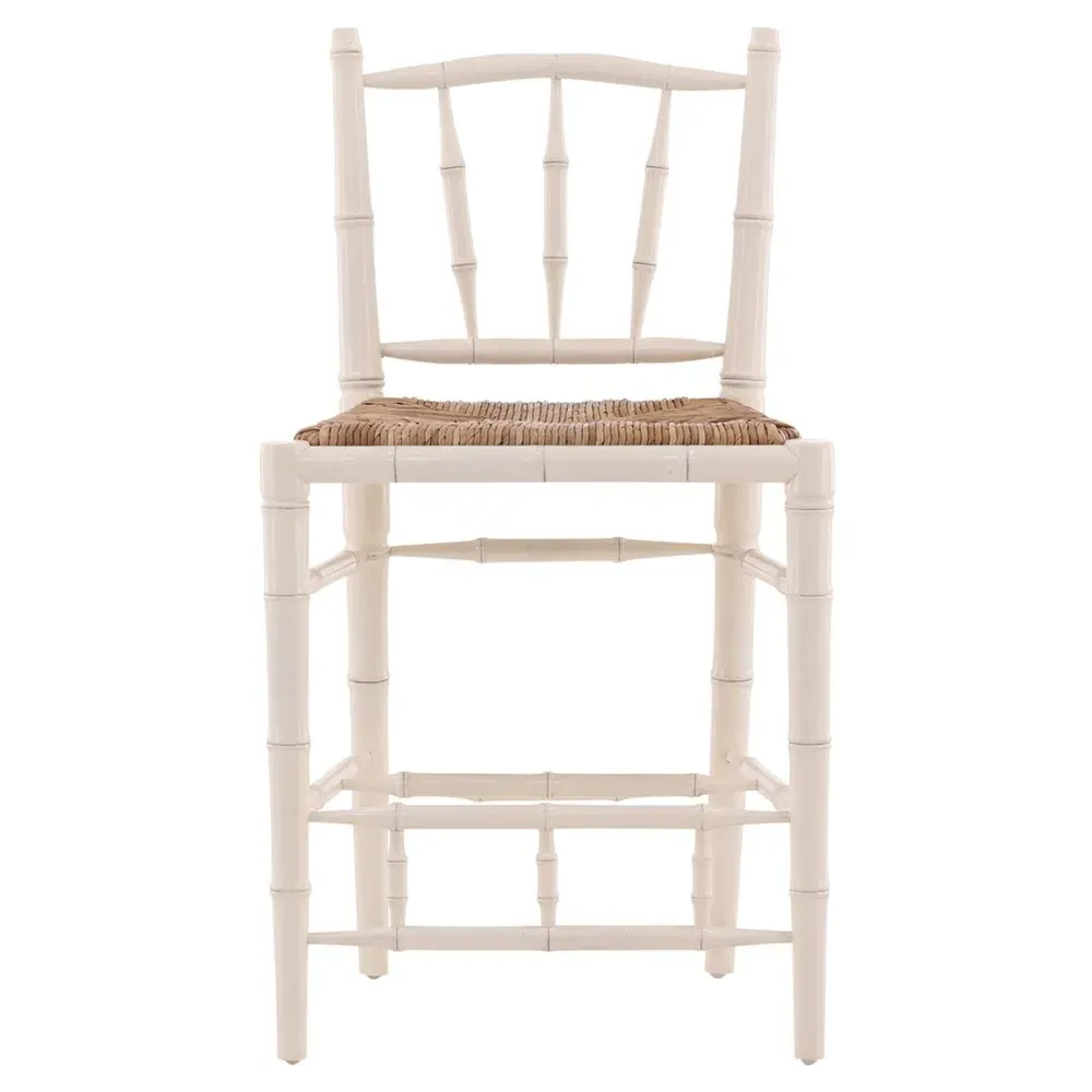 Marga Woven Rush Counter Stool - Cream, Bamboo image