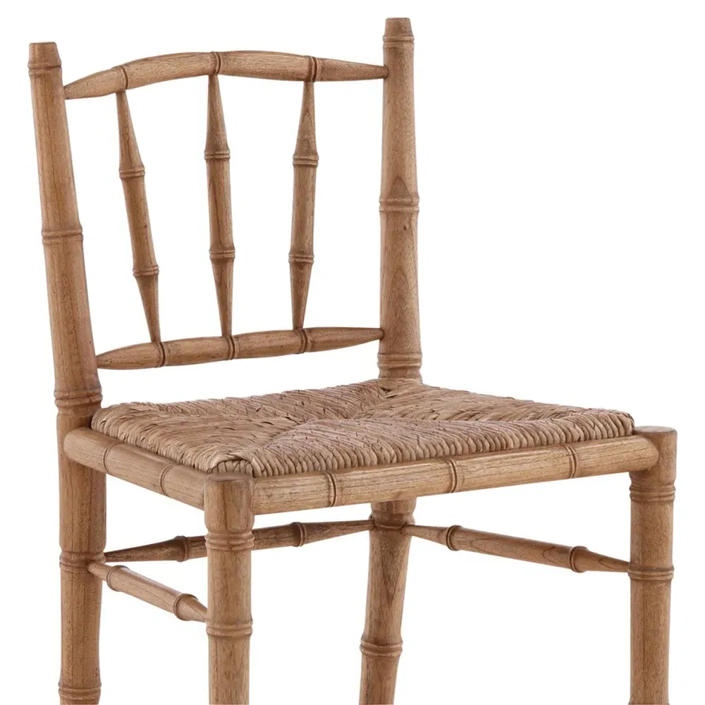 Marga Woven Rush Counter Stool - Natural, Bamboo