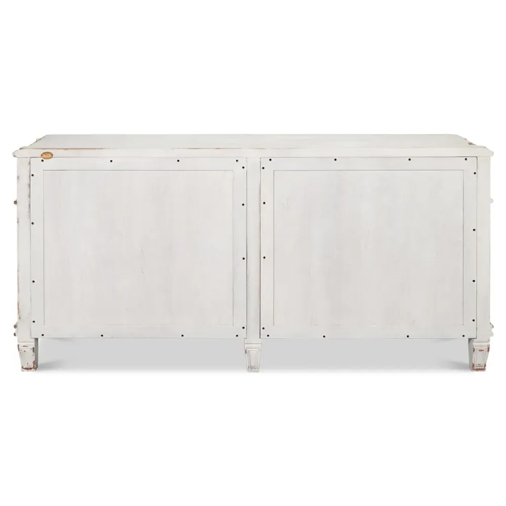 Margaret Double Dresser - White, Acacia Wood