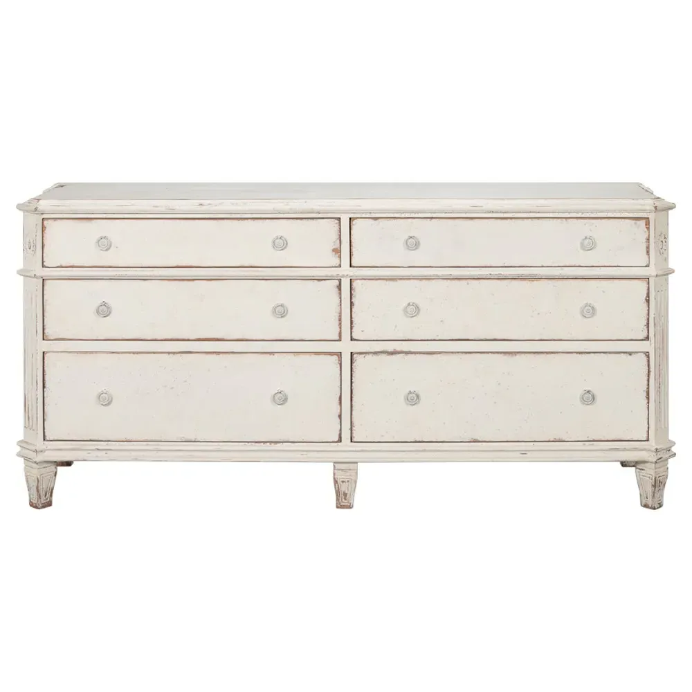 Margaret Double Dresser - White, Acacia Wood image