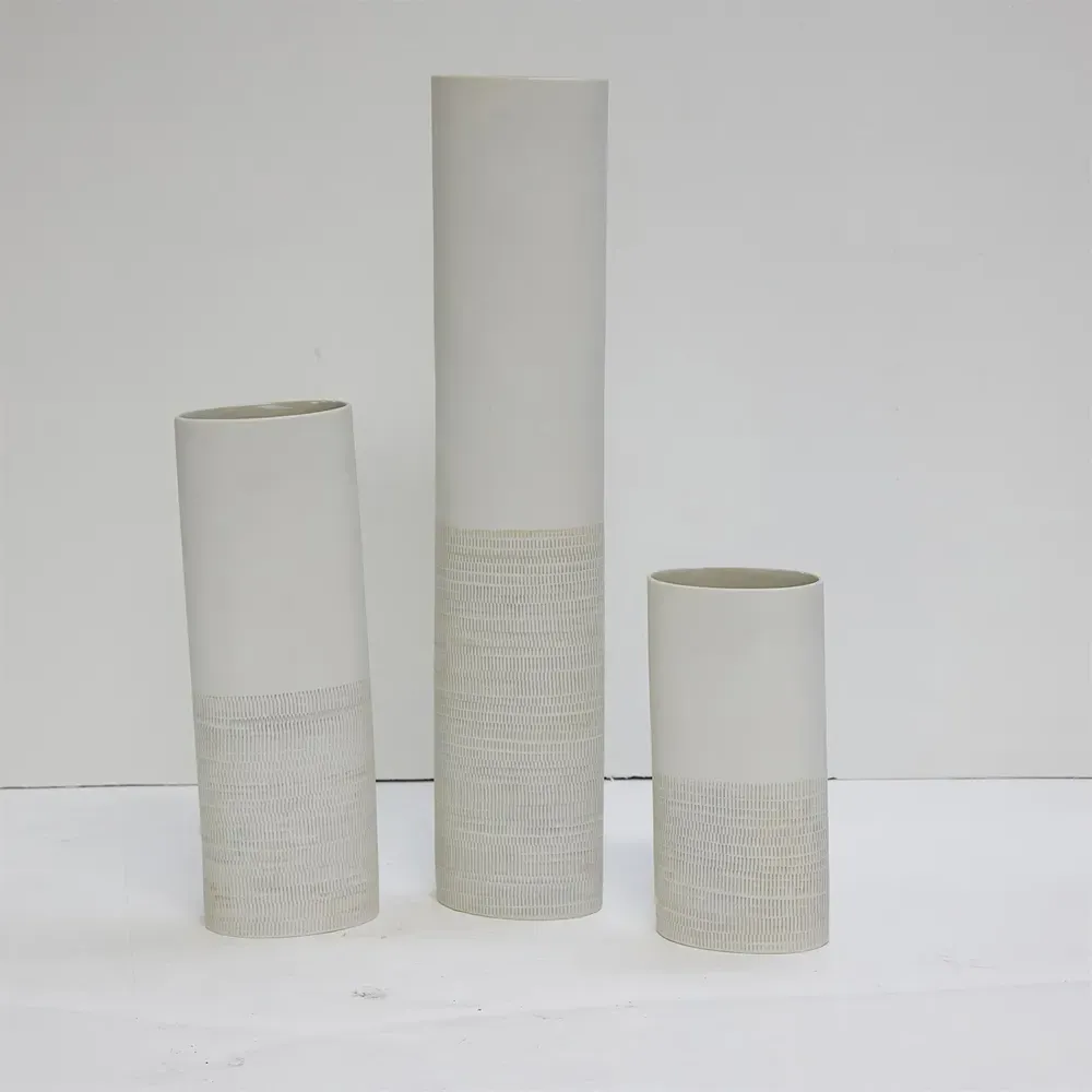 Margaret Small Decorative Table Vase - Grey, Ceramic