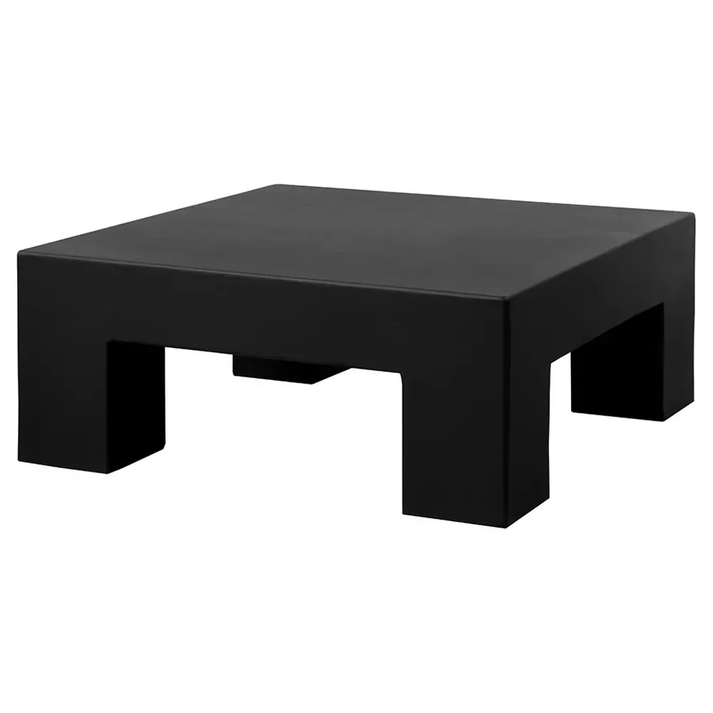 Margie Round Outdoor Coffee Table - Black, Concrete