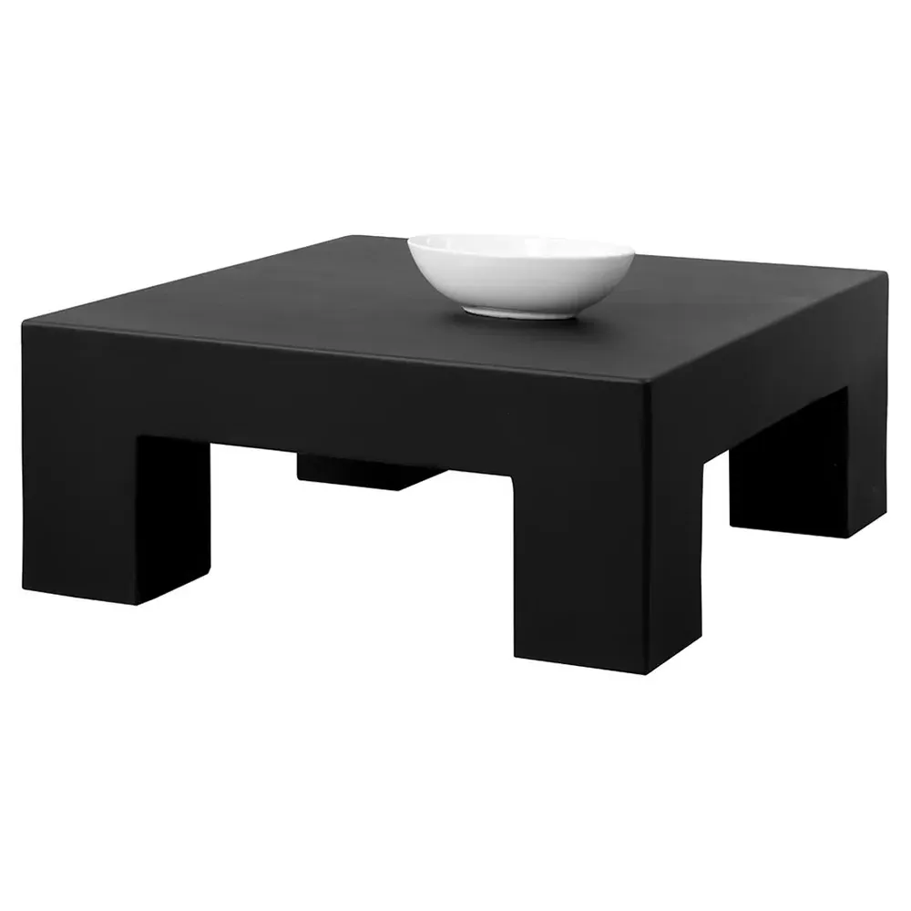 Margie Round Outdoor Coffee Table - Black, Concrete