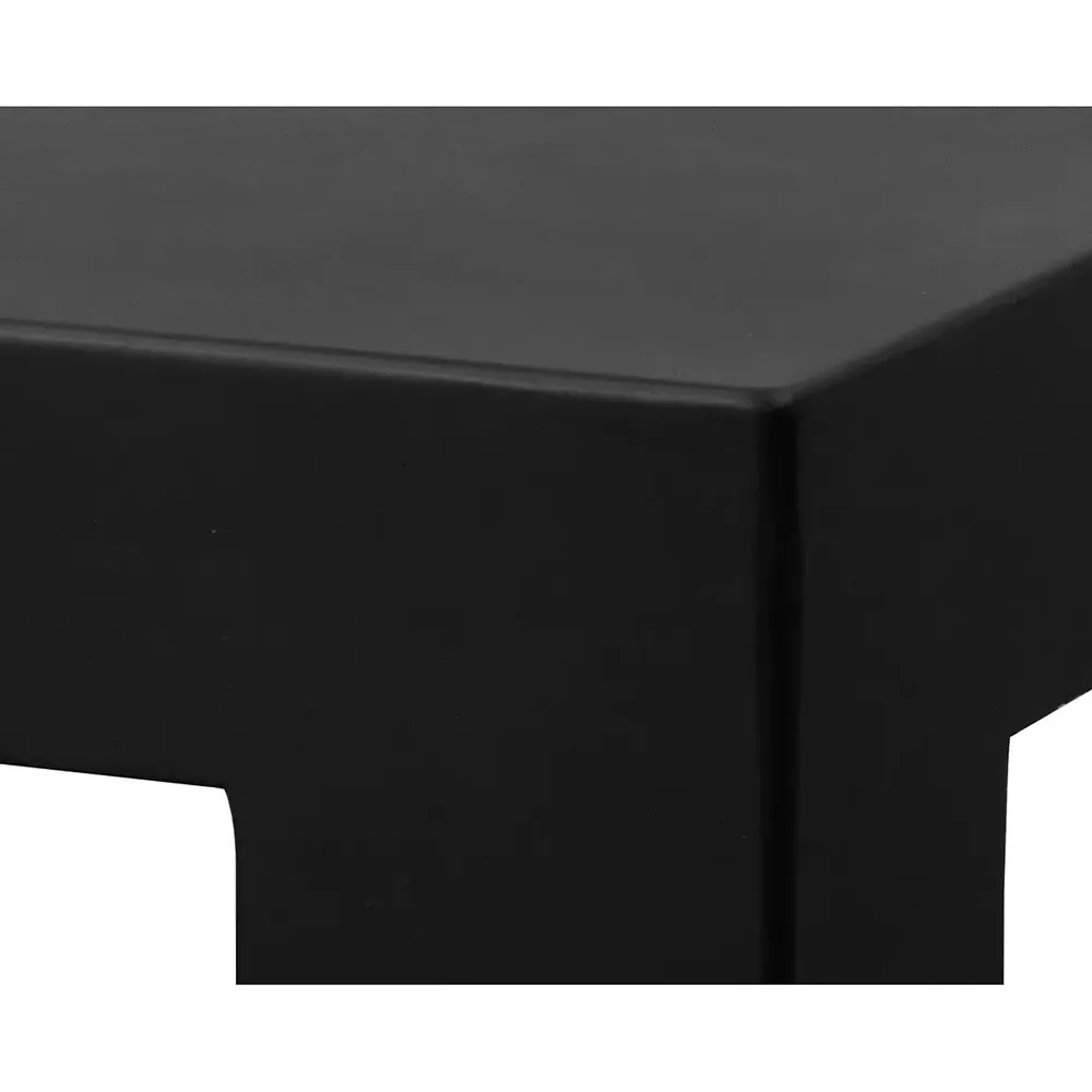 Margie Round Outdoor Coffee Table - Black, Concrete