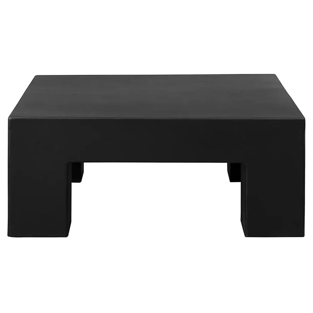Margie Round Outdoor Coffee Table - Black, Concrete