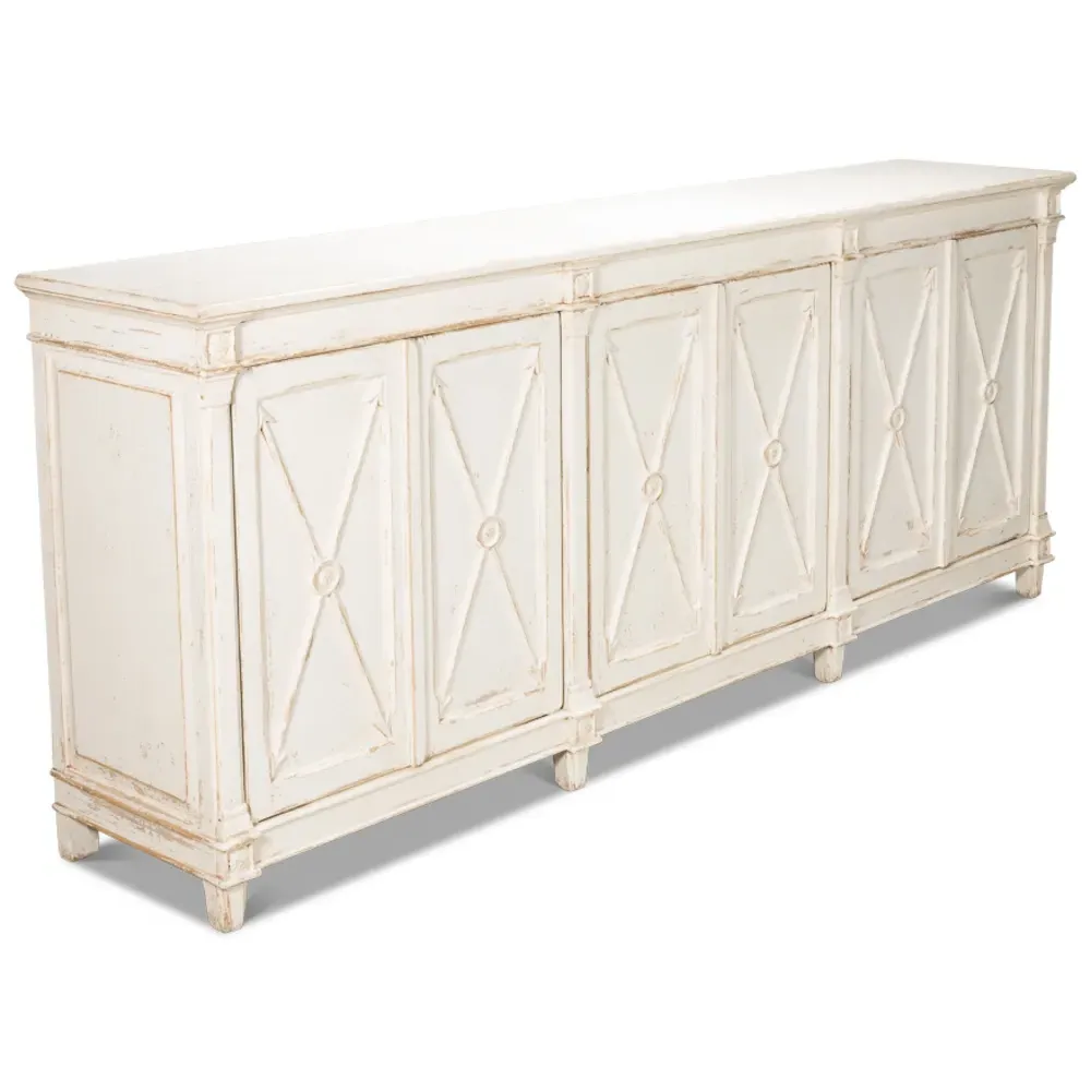 Margot French Country Reclaimed Wood Sideboard - White Wash