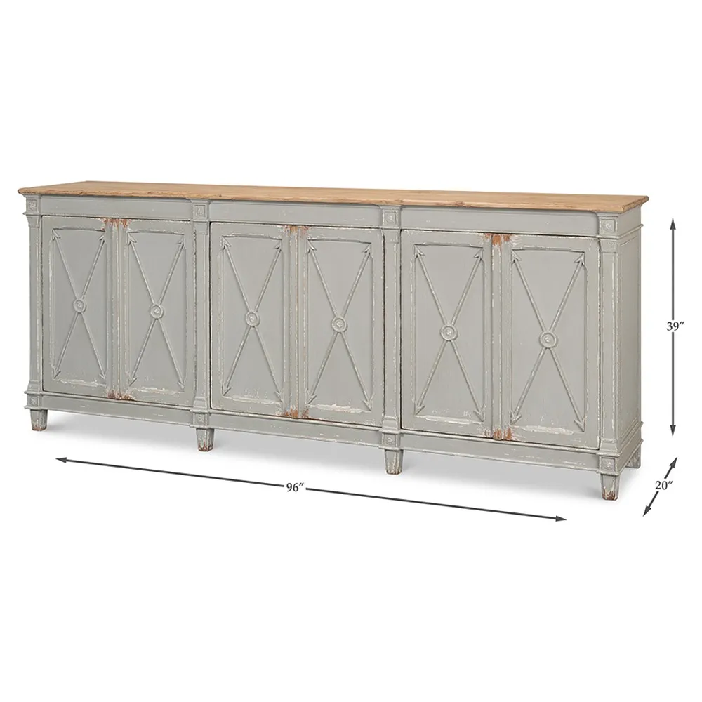 Margot French Country Wood Sideboard - Antique Grey