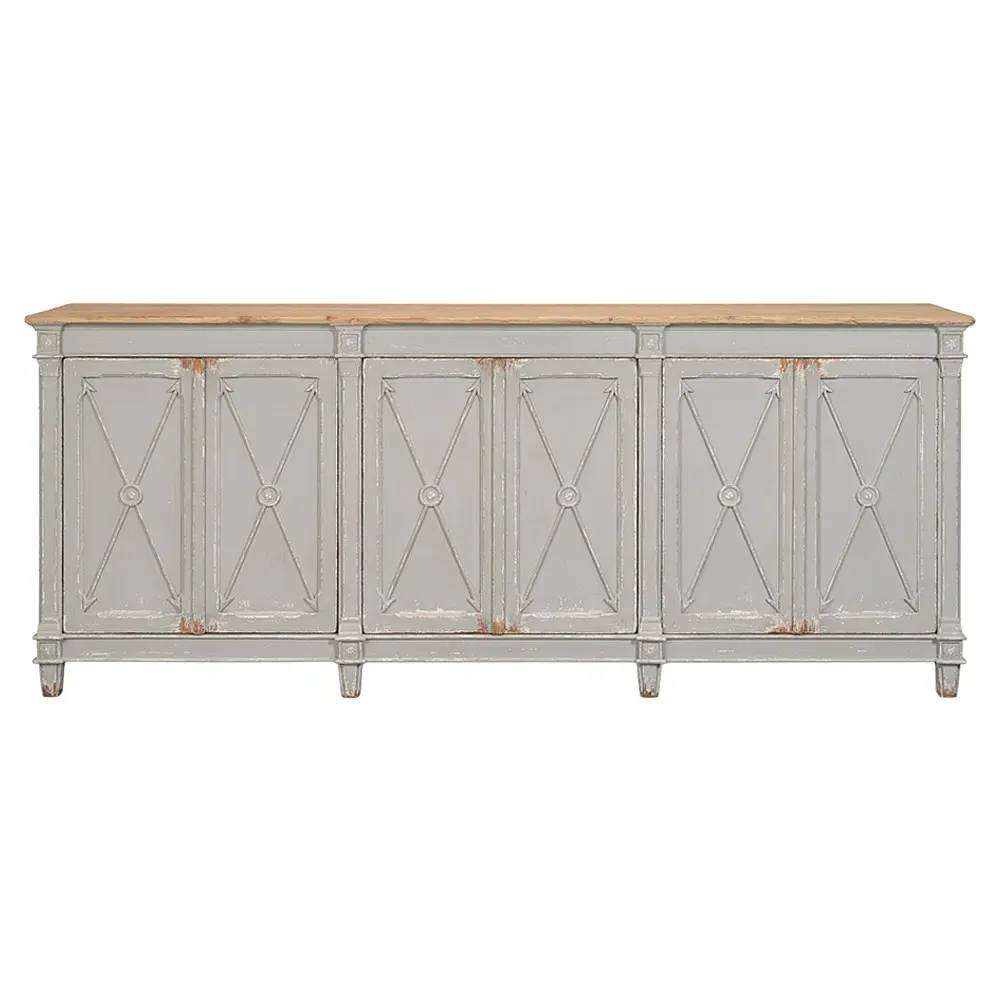 Margot French Country Wood Sideboard - Antique Grey