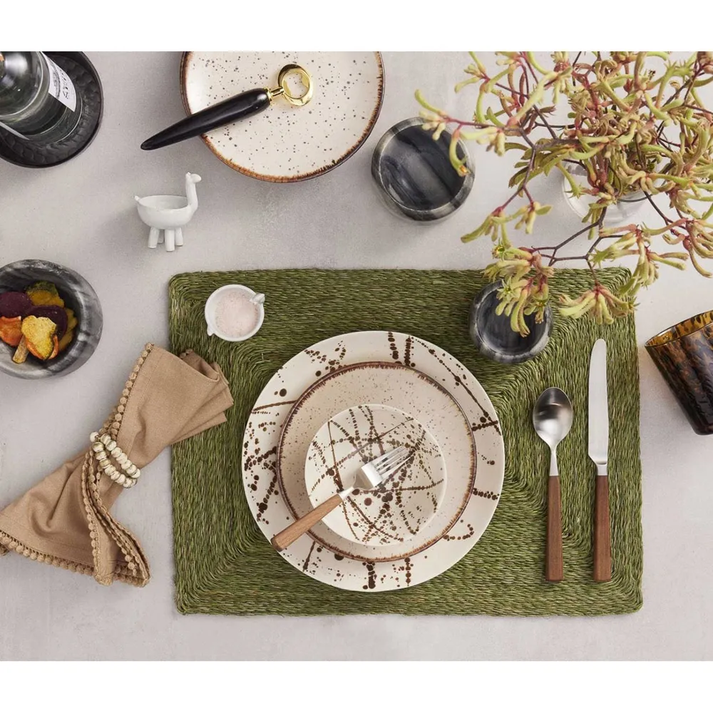 Margot Napkin Set with Pom Pom Border - Beige, Cotton