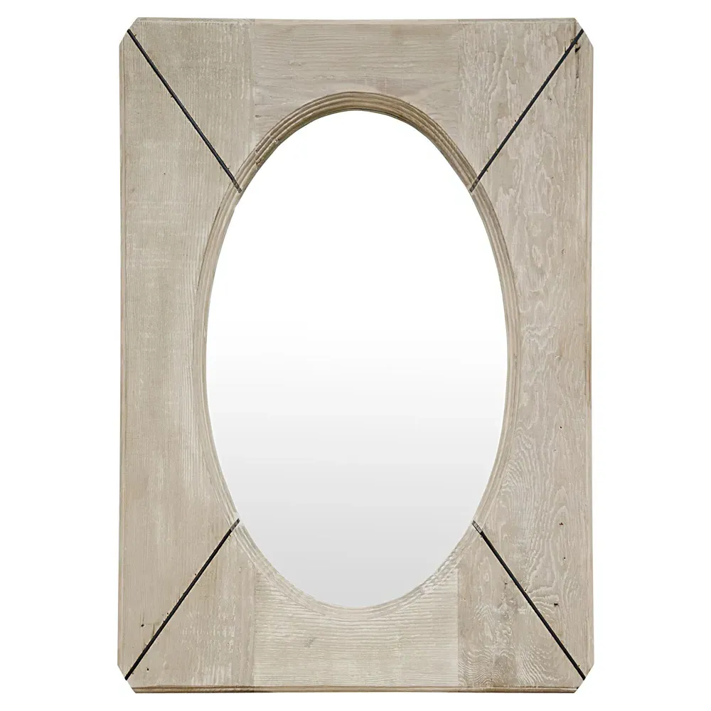 Margot Rectangular Wall Mirror - Grey, Reclaimed Wood image