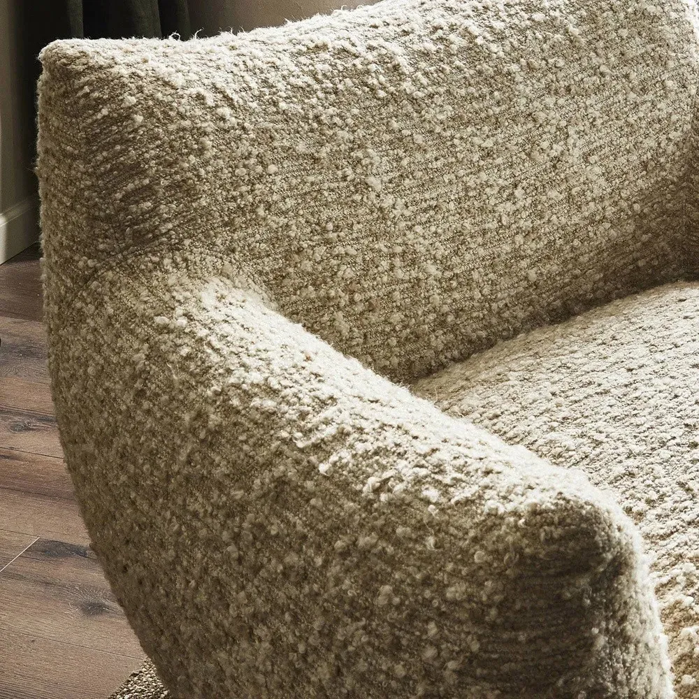 Margot Swivel Chair - Cream, Boucle
