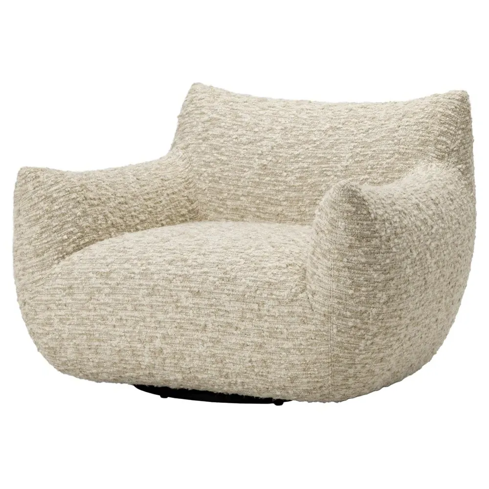 Margot Swivel Chair - Cream, Boucle image