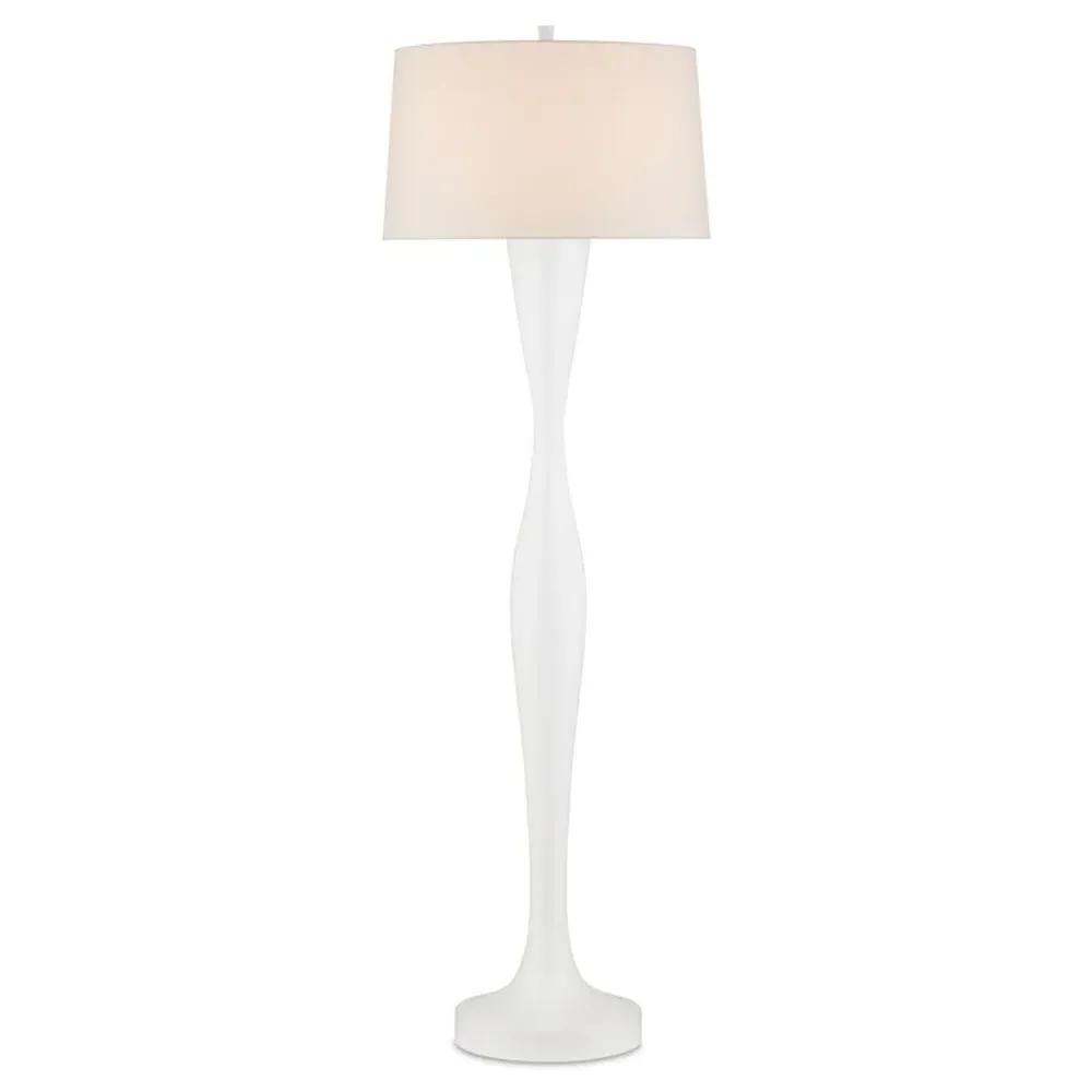 Maria Floor Lamp - White, Wood
