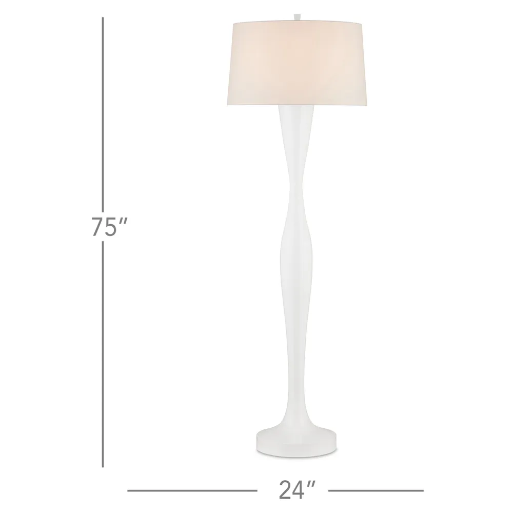 Maria Floor Lamp - White, Wood