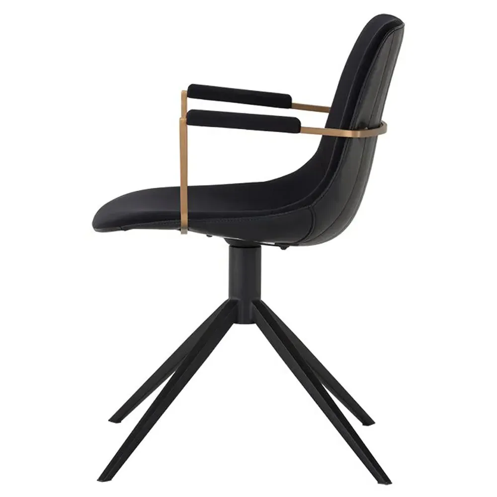Mariah Swivel Office Chair - Black, Iron