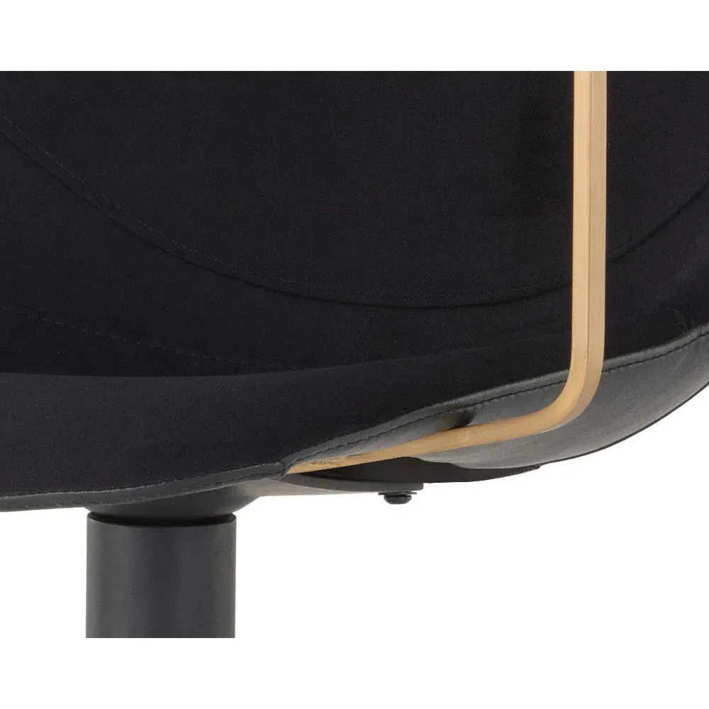 Mariah Swivel Office Chair - Black, Iron