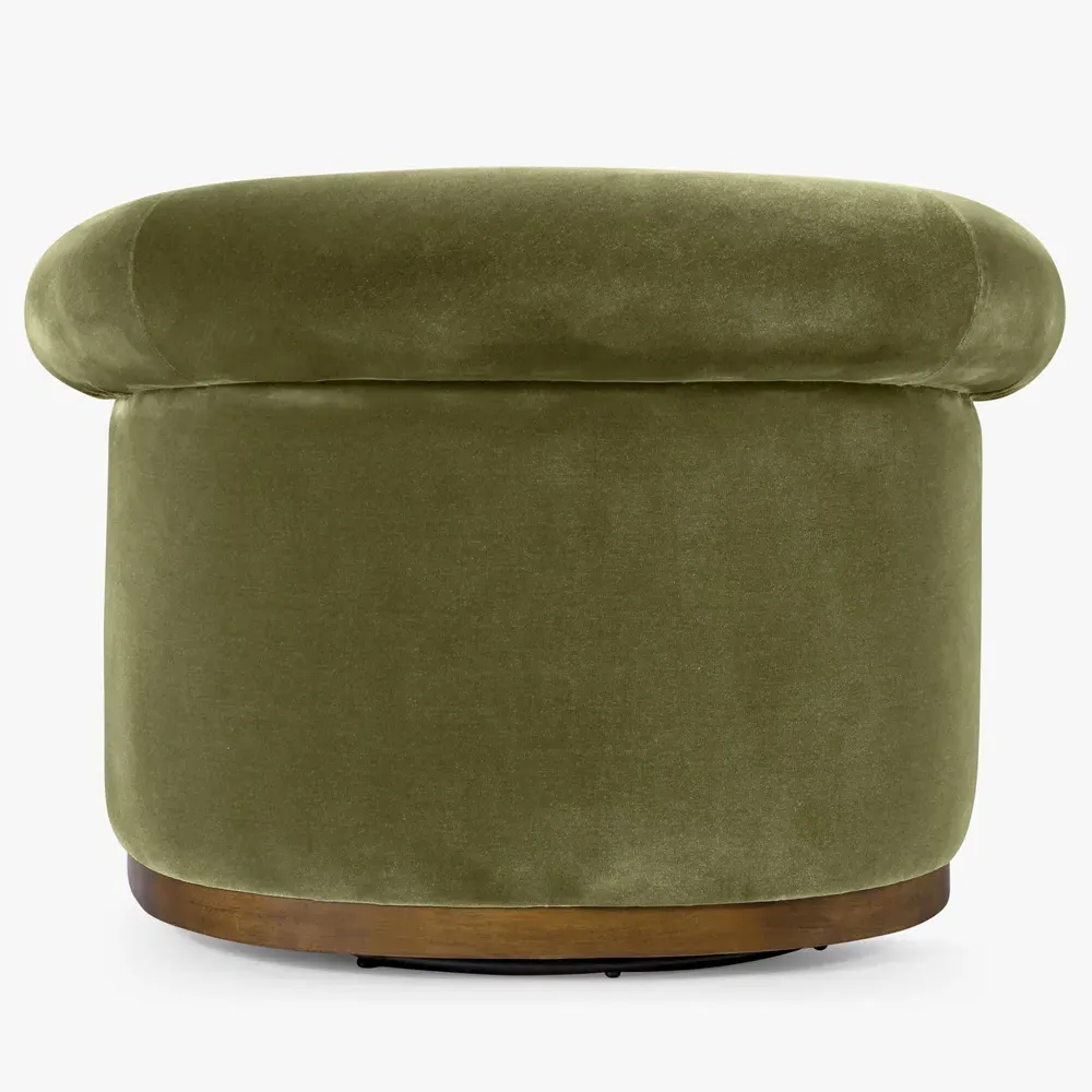 Mariam Swivel Chair - Olive, Velvet