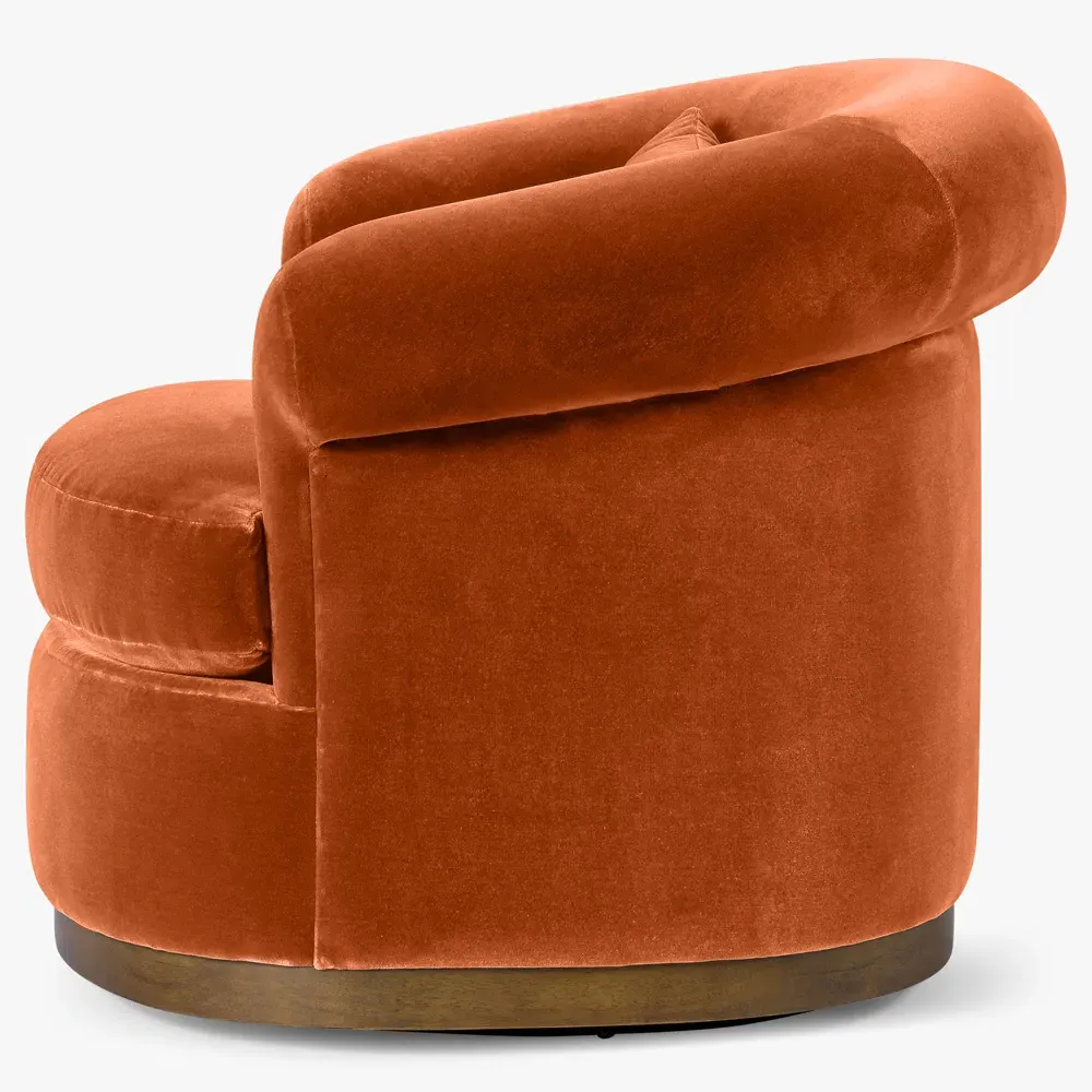 Mariam Swivel Chair - Rust, Velvet