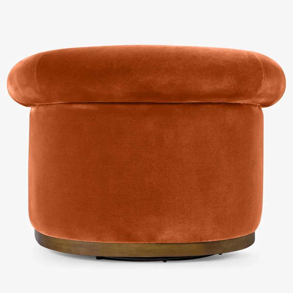 Mariam Swivel Chair - Rust, Velvet
