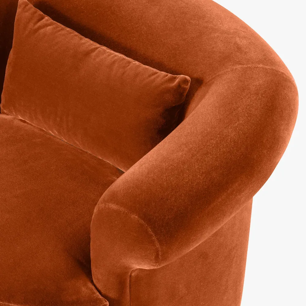 Mariam Swivel Chair - Rust, Velvet