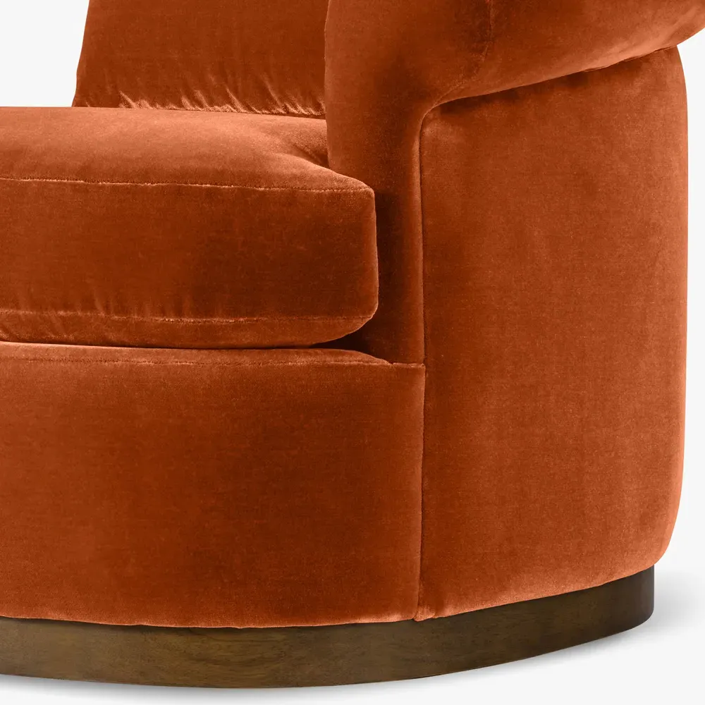 Mariam Swivel Chair - Rust, Velvet