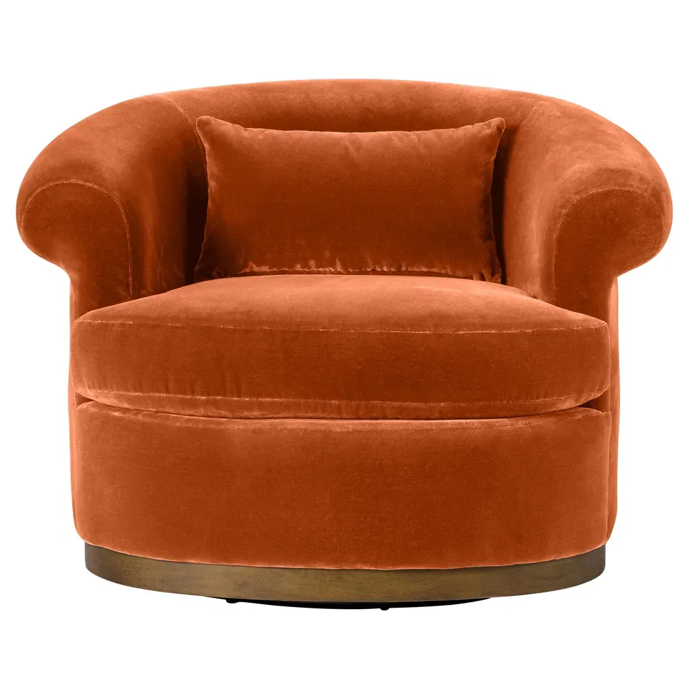 Mariam Swivel Chair - Rust, Velvet image