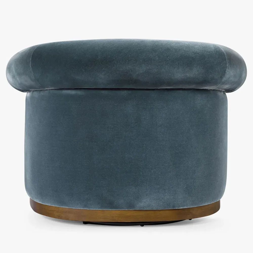 Mariam Swivel Chair - Teal, Velvet