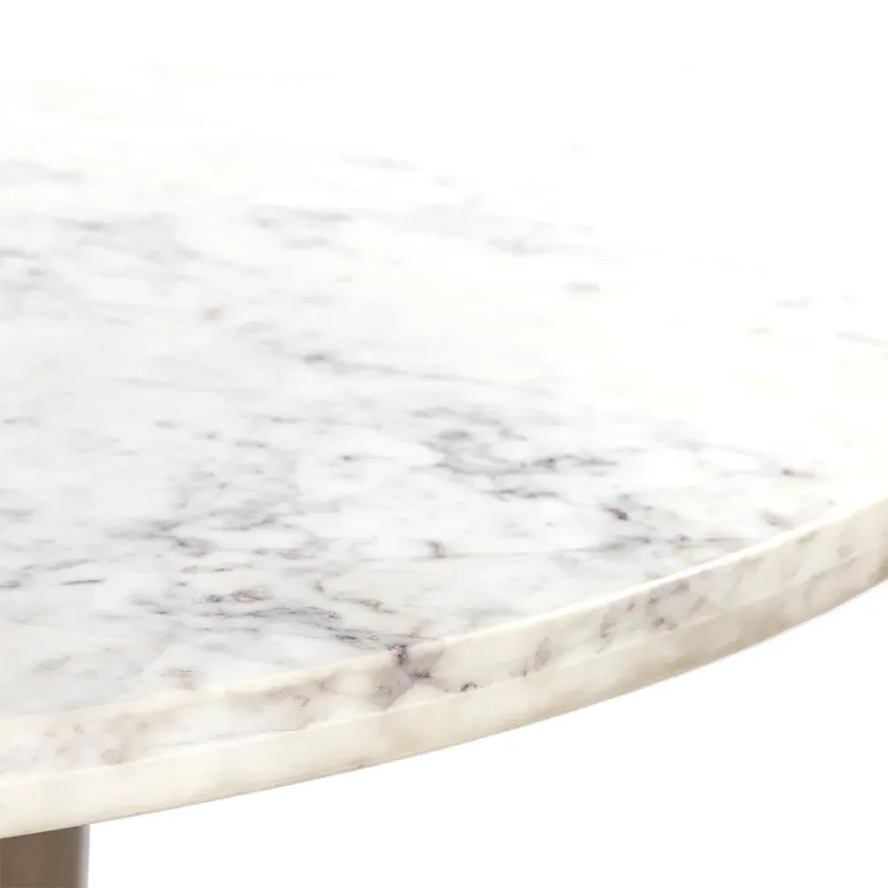 Mariana Round Dining Table - White, Oak