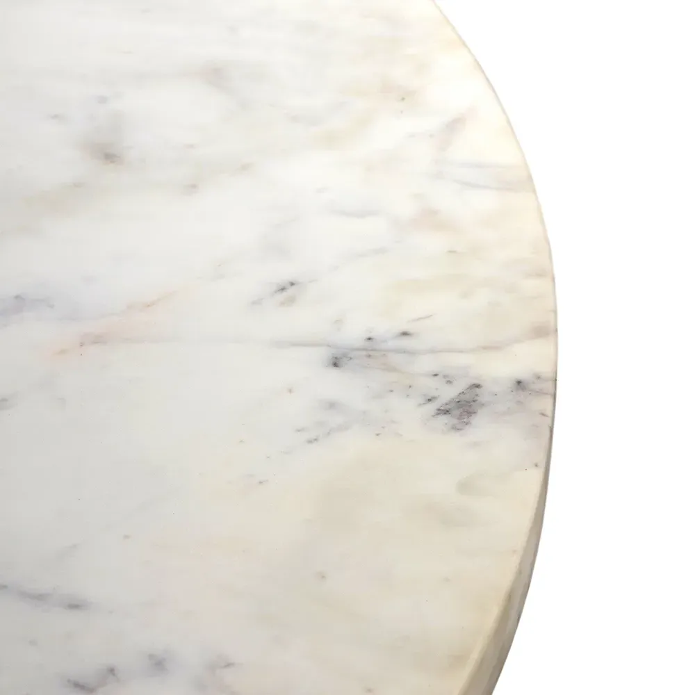 Mariana Round Dining Table - White, Oak