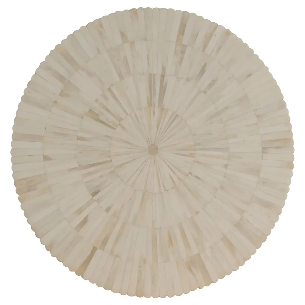 Marianne Round Side Table - Beige, Natural Bone