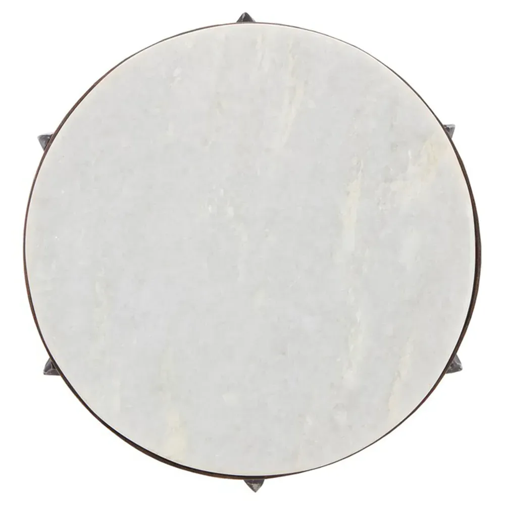 Mariano Side Table - Black, Marble