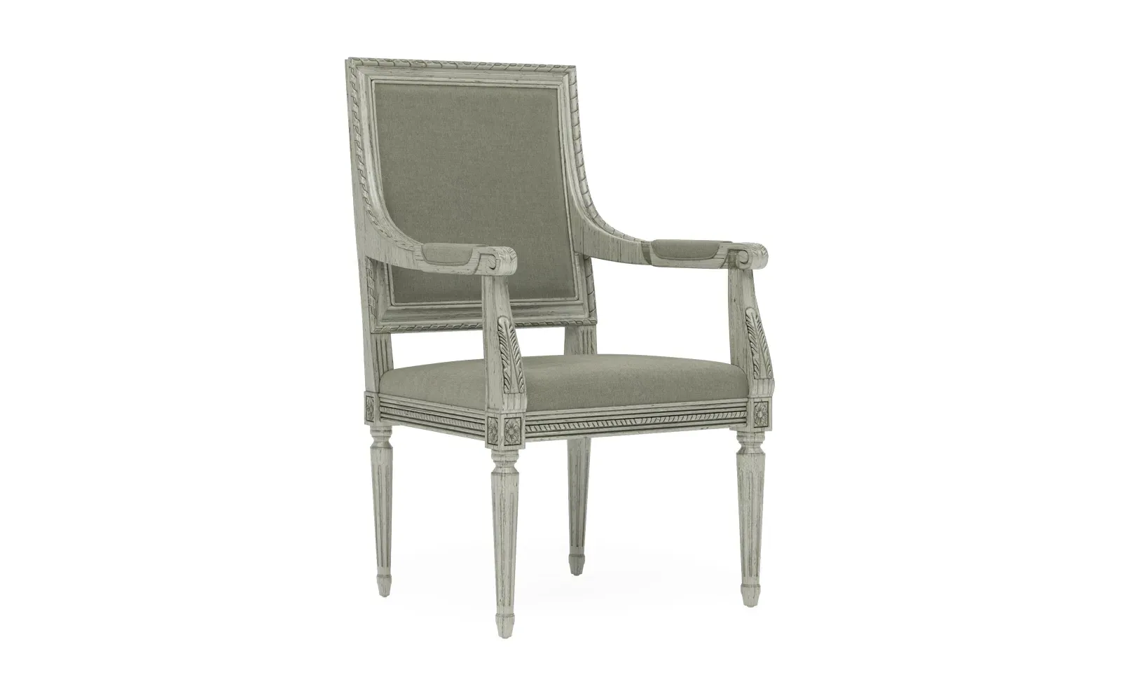 Marielle Dining Arm Chair - Sage, Velvet