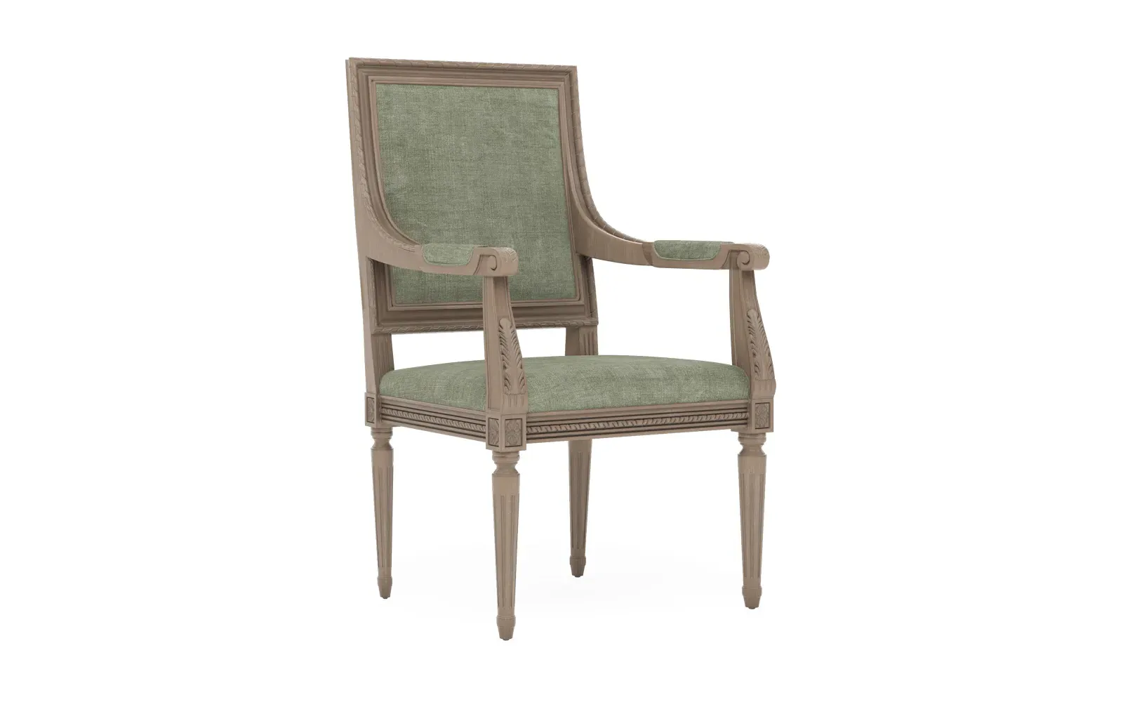 Marielle Dining Arm Chair - Willow Green, Driftwood
