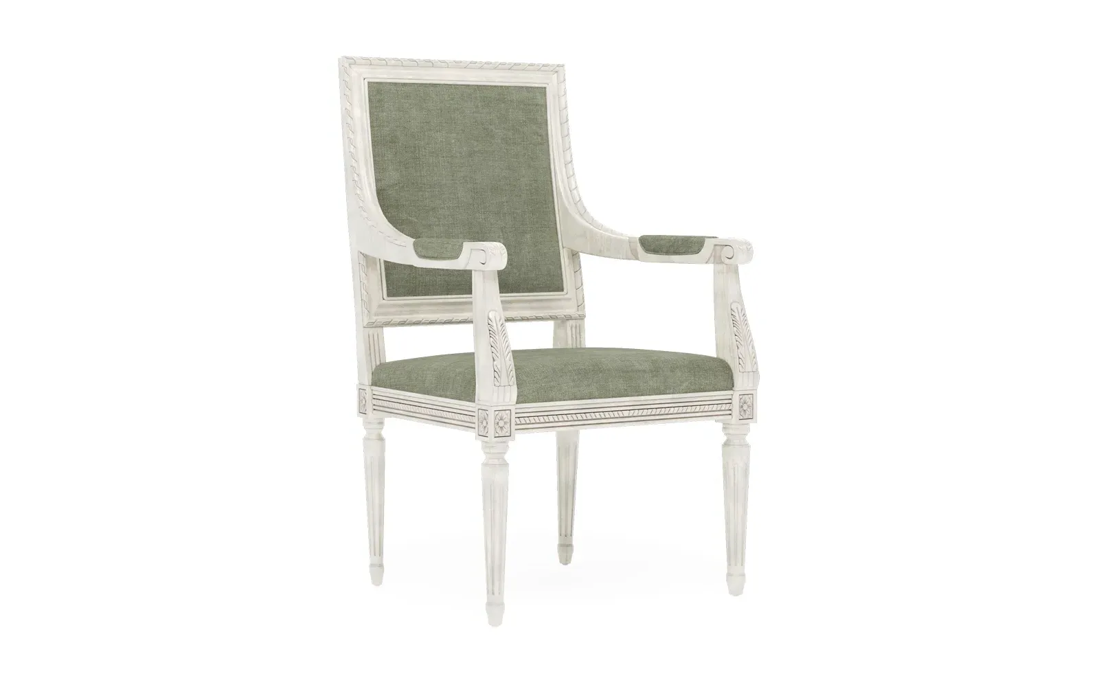 Marielle Dining Arm Chair - Willow Green, Velvet