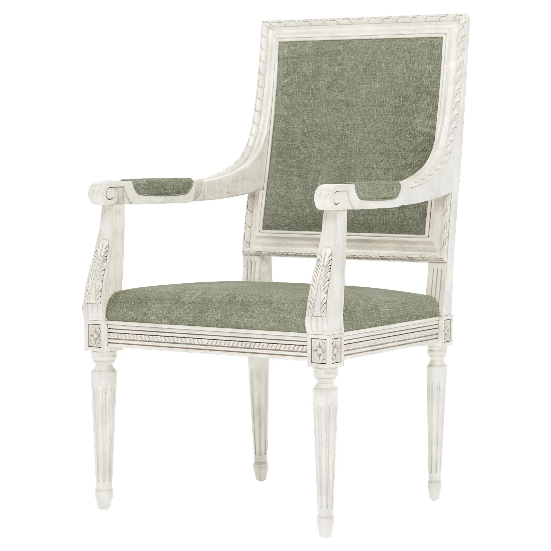 Marielle Dining Arm Chair - Willow Green, Velvet image