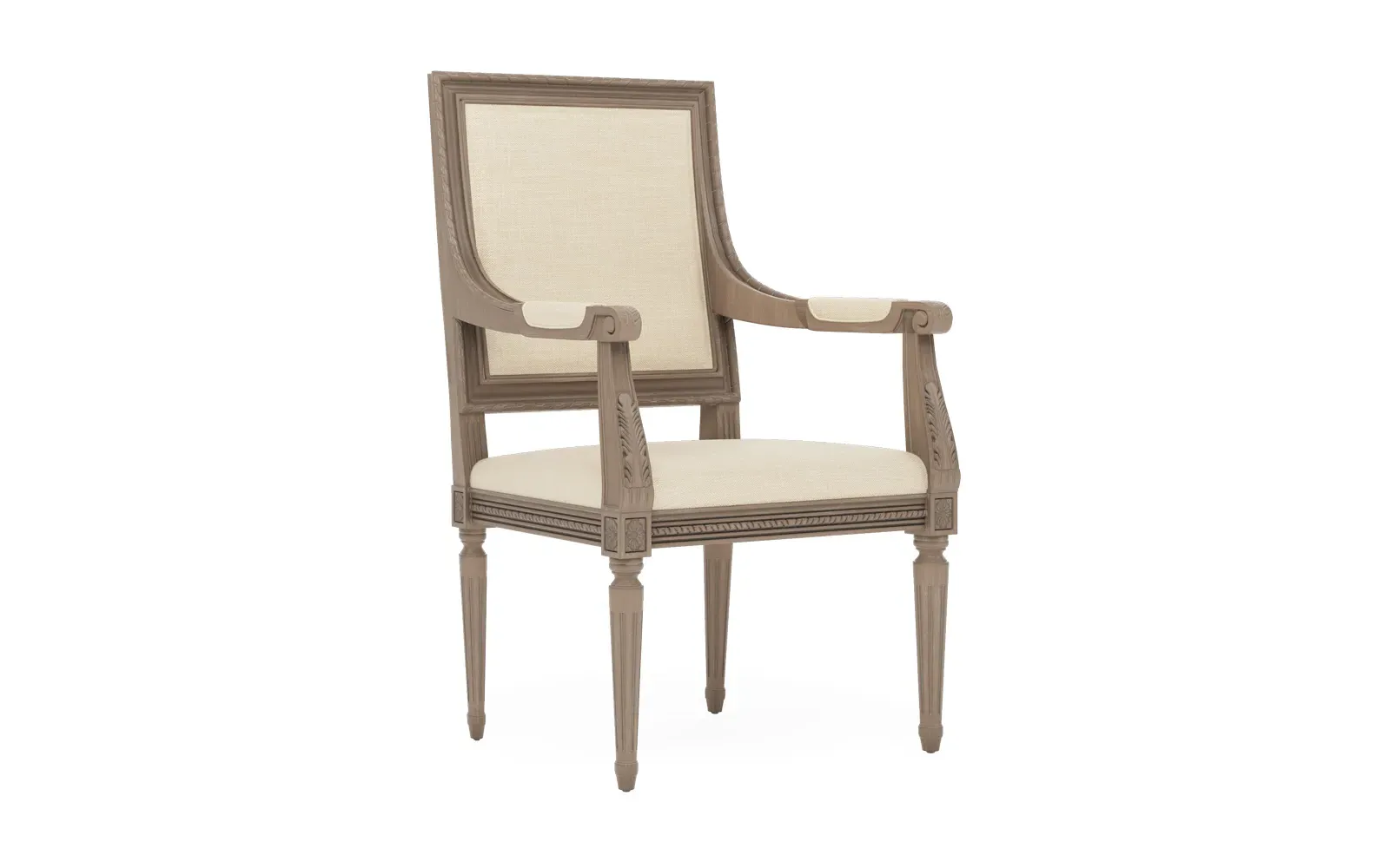 Marielle Textured Weave Dining Arm Chair - Bisque, Driftwood