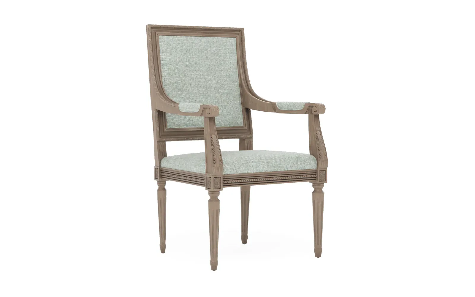 Marielle Textured Weave Dining Arm Chair - Blue, Driftwood