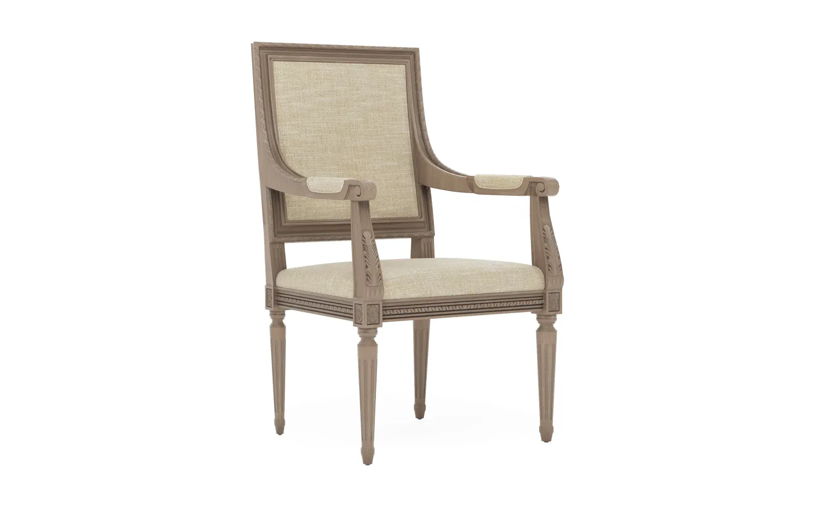 Marielle Textured Weave Dining Arm Chair - Cashew, Driftwood