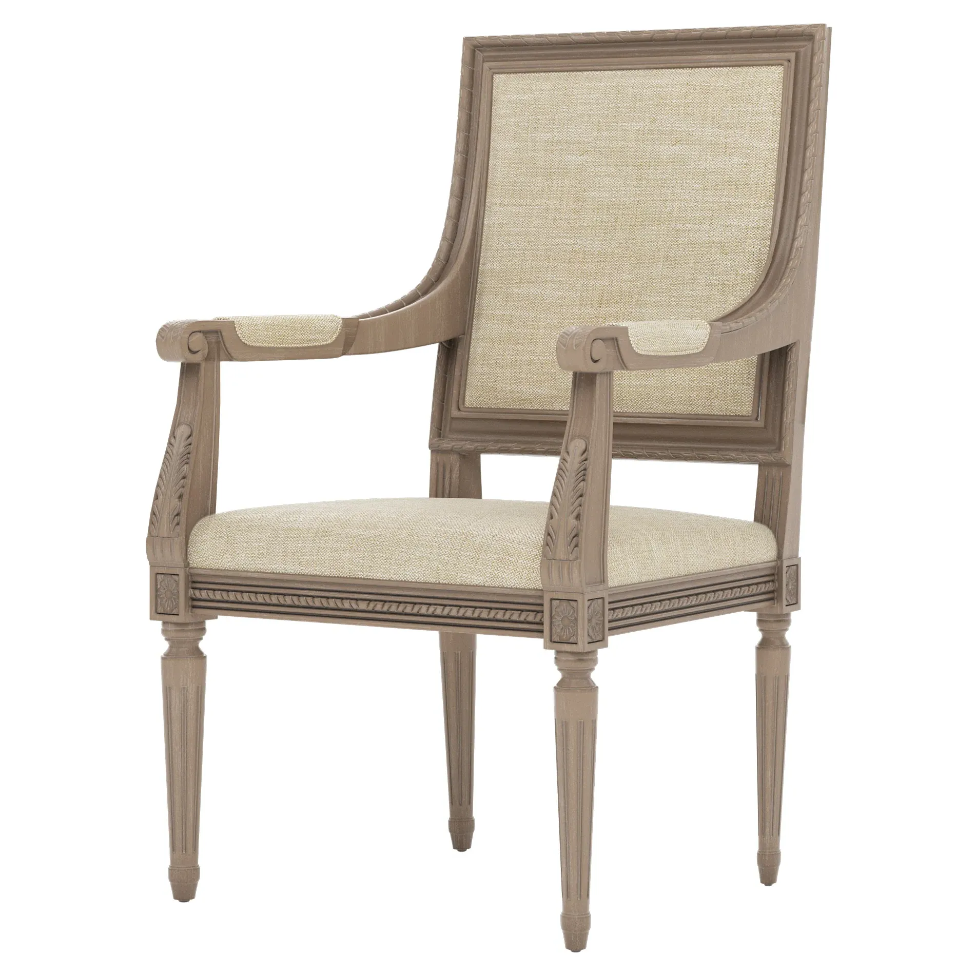 Marielle Textured Weave Dining Arm Chair - Cashew, Driftwood