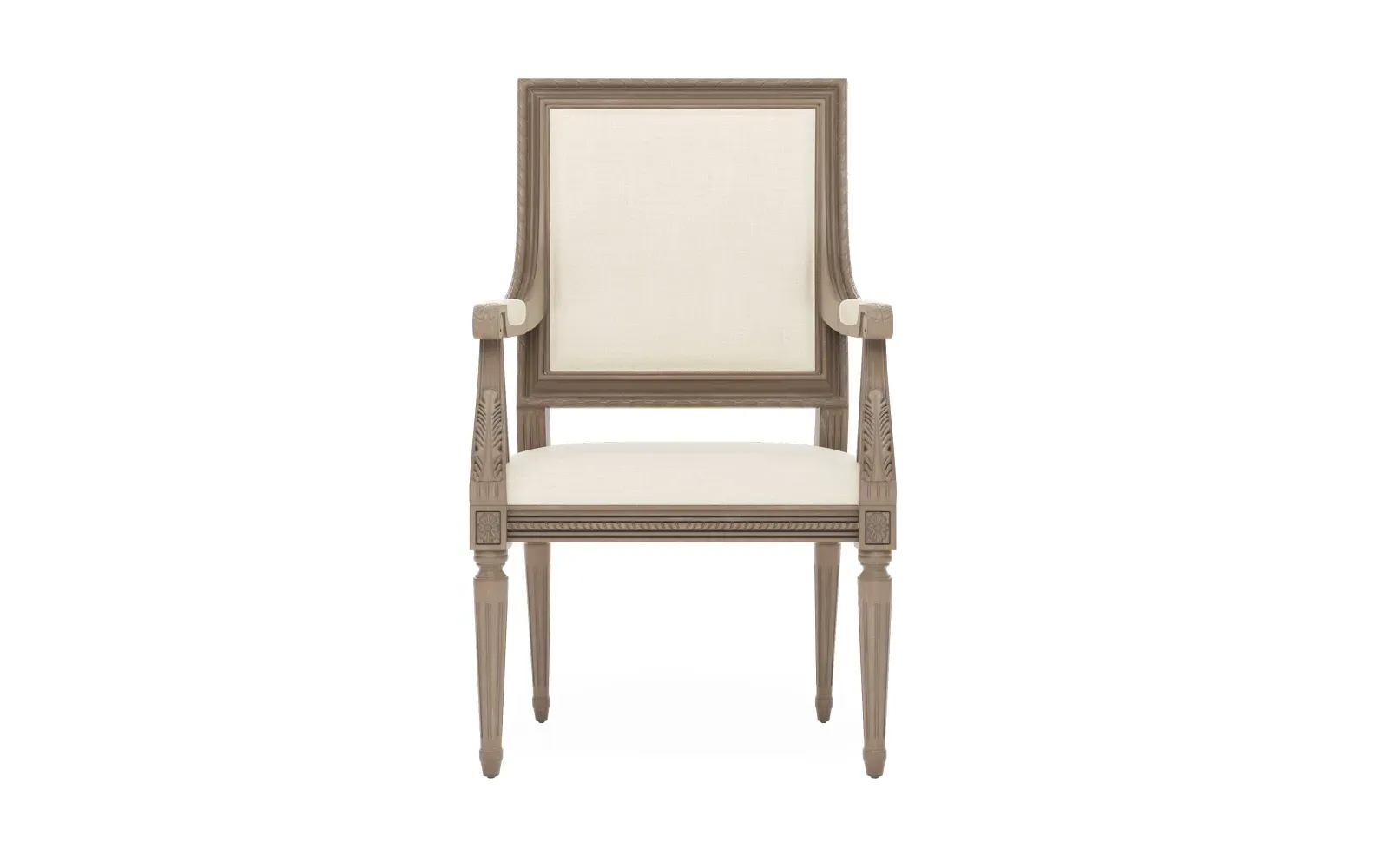 Marielle Textured Weave Dining Arm Chair - White, Driftwood