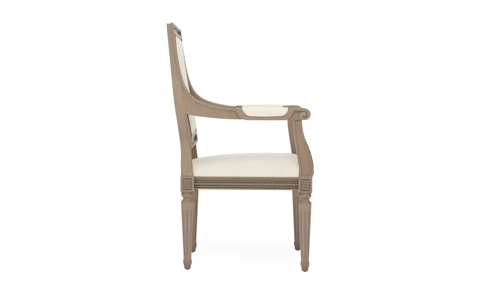 Marielle Textured Weave Dining Arm Chair - White, Driftwood