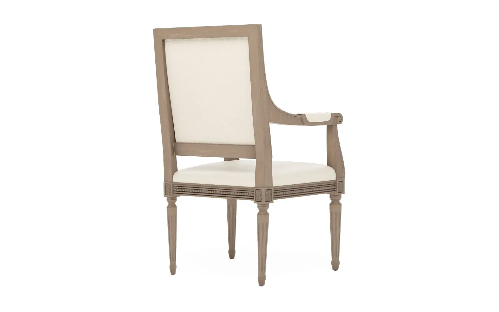 Marielle Textured Weave Dining Arm Chair - White, Driftwood