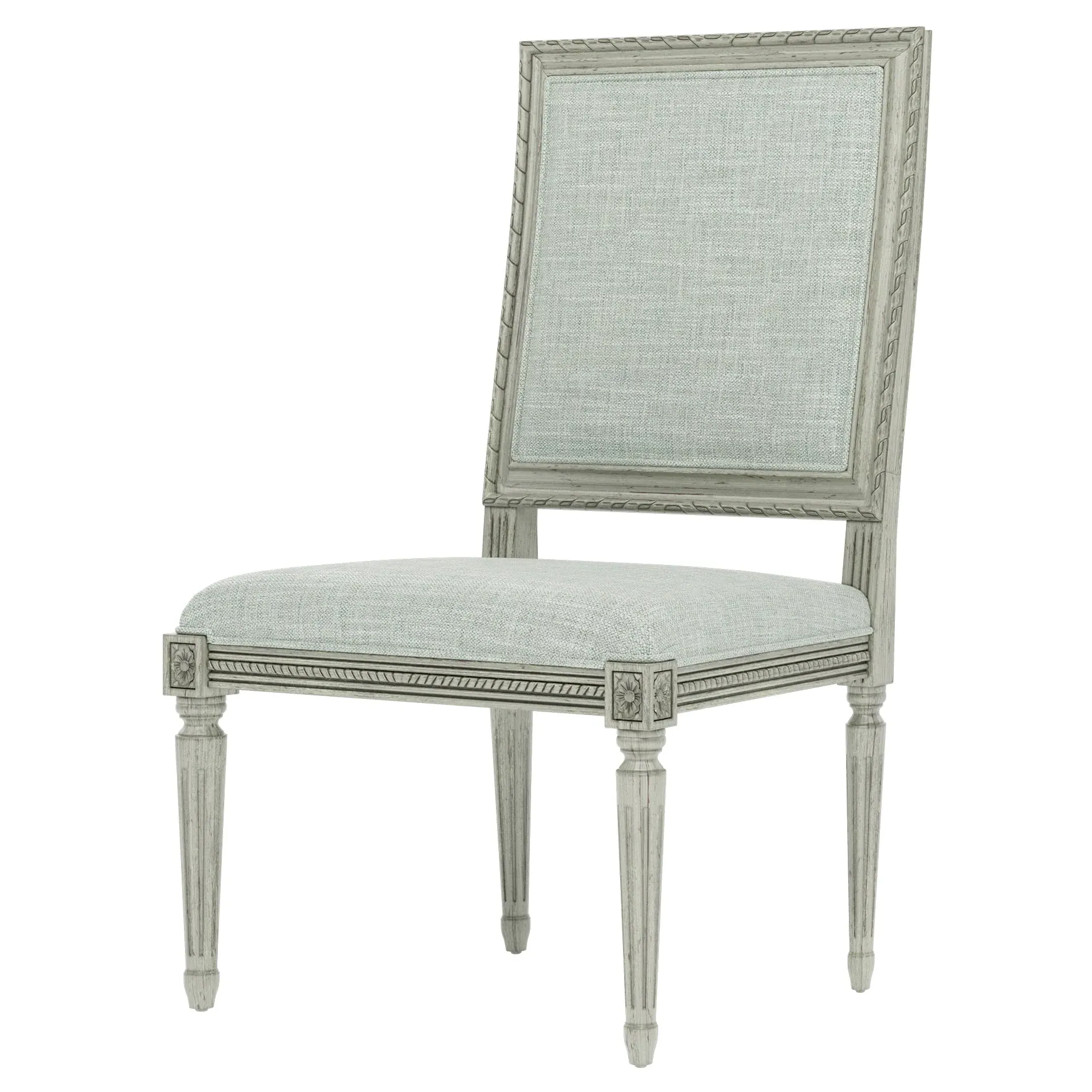 Marielle Textured Weave Dining Side Chair - Spring Blue, Hardwood
