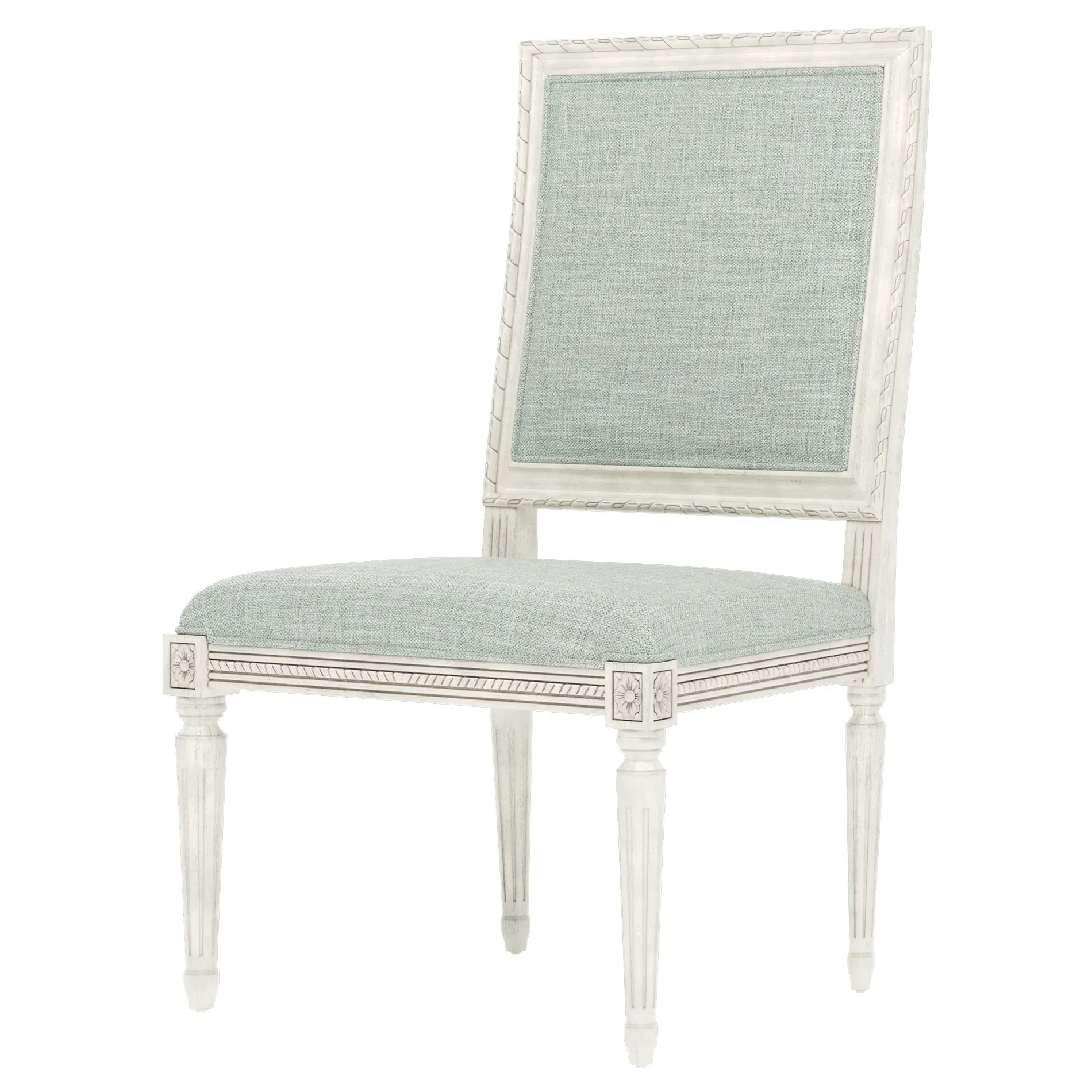 Marielle Textured Weave Dining Side Chair - Spring Blue, Hardwood