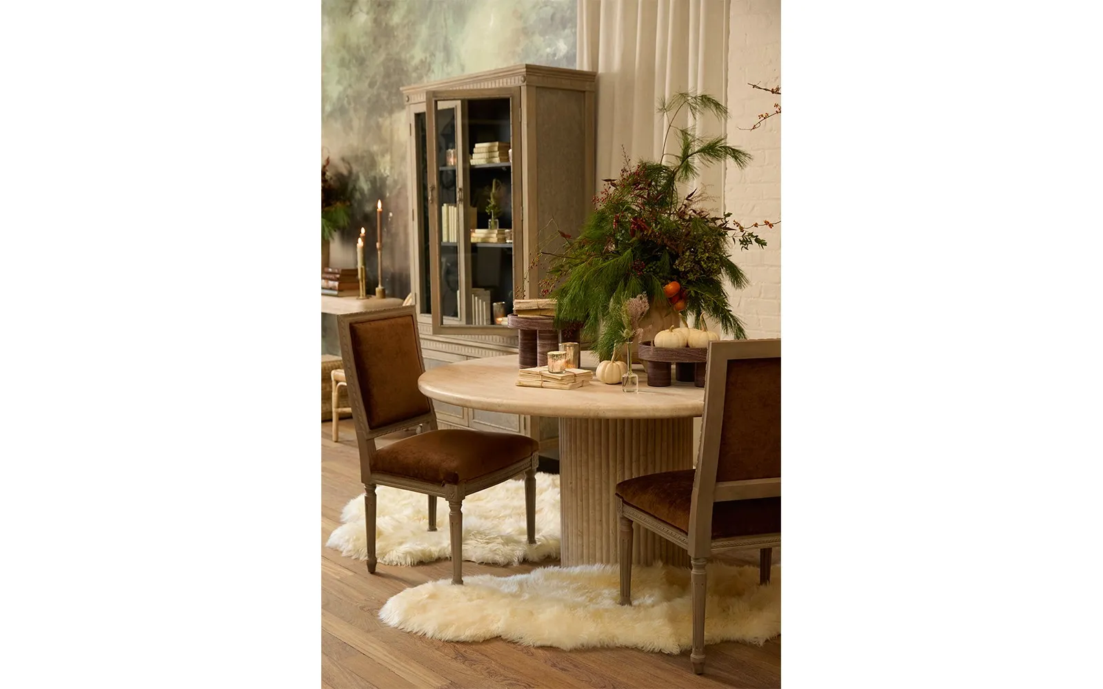 Marielle Textured Weave Dining Side Chair - White, Driftwood