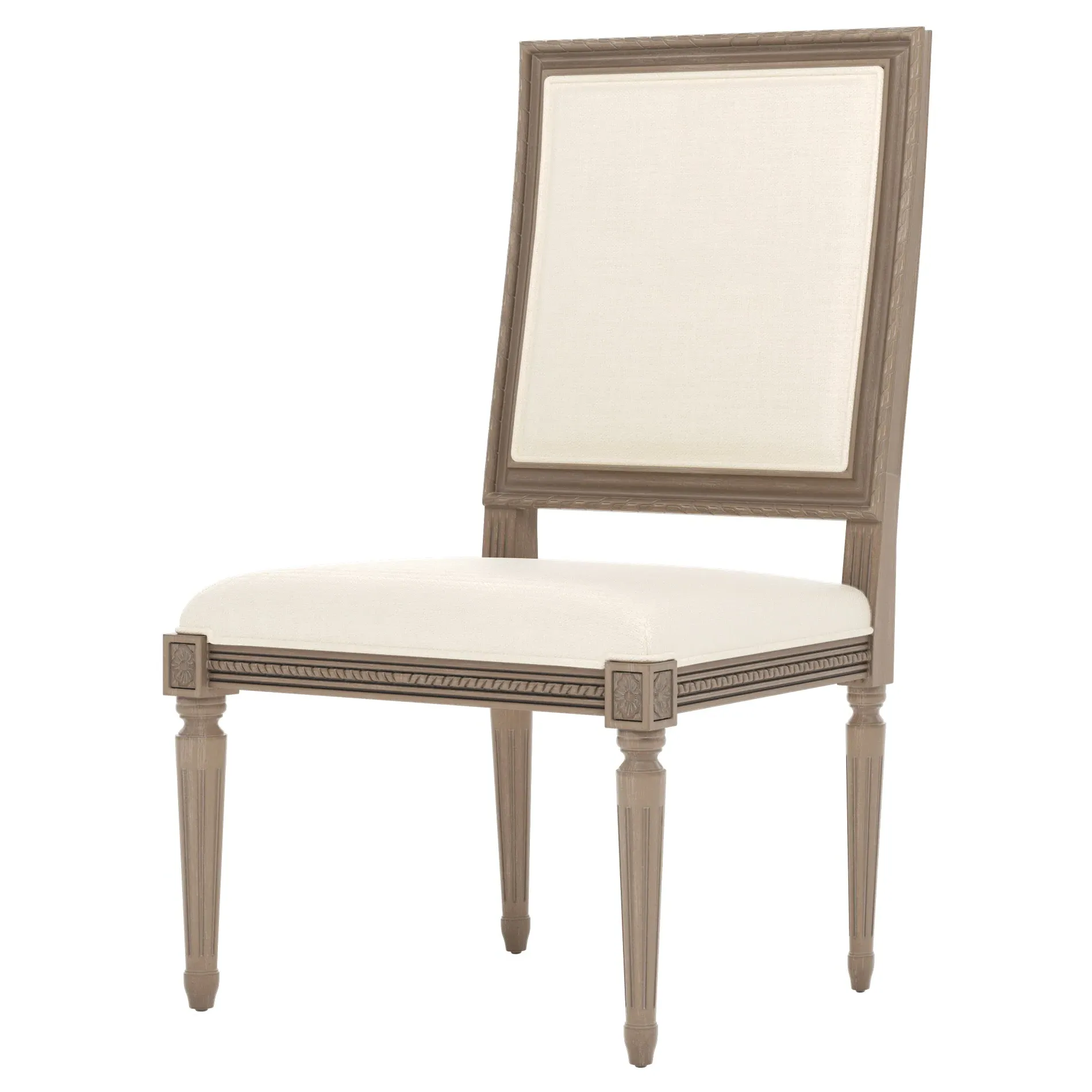 Marielle Textured Weave Dining Side Chair - White, Driftwood