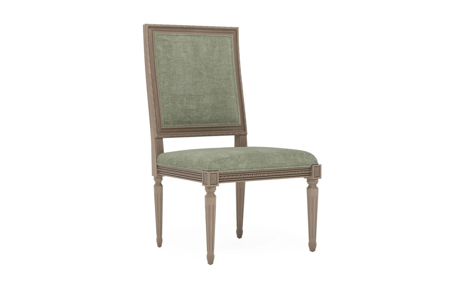 Marielle Velvet Dining Side Chair - Willow Green, Driftwood