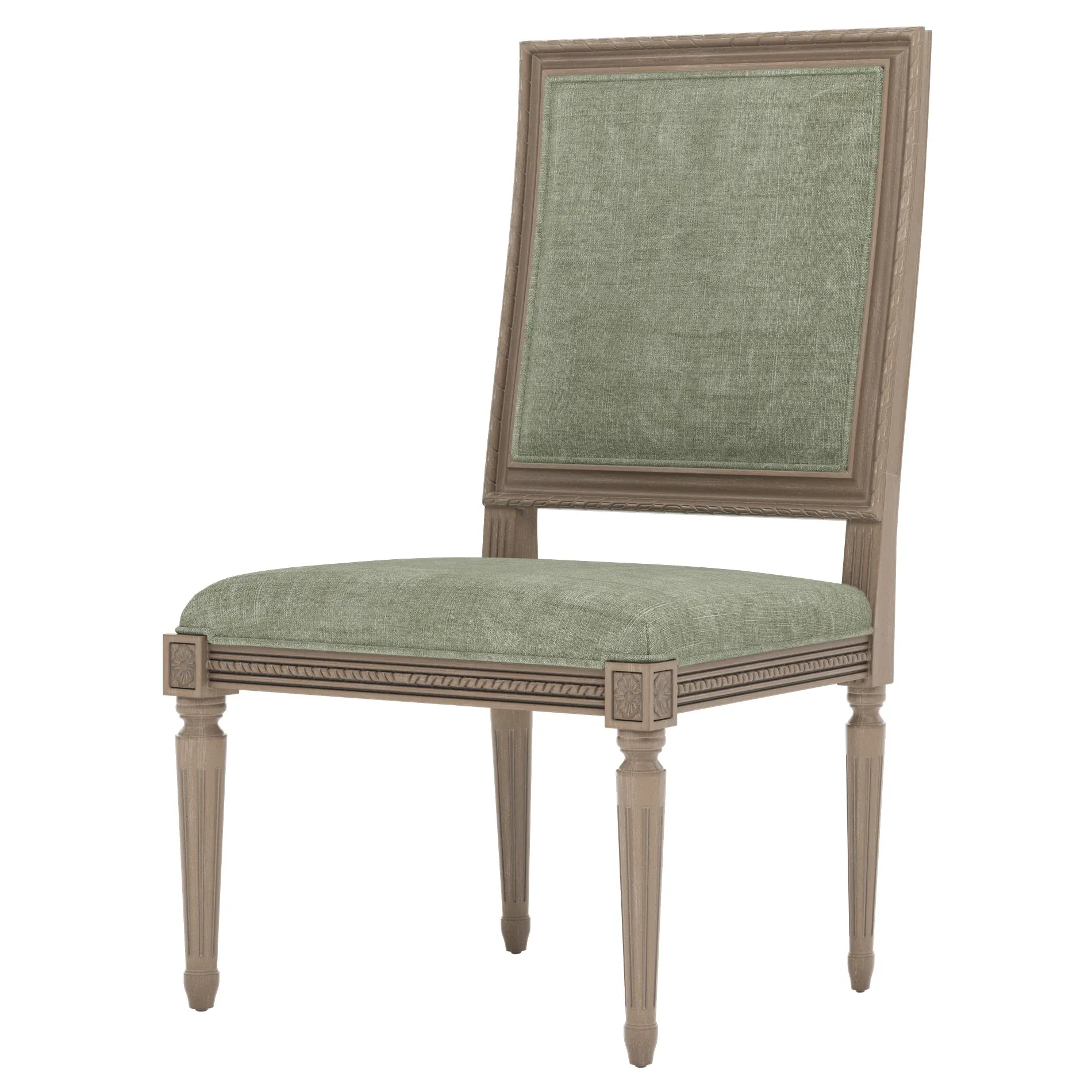 Marielle Velvet Dining Side Chair - Willow Green, Driftwood image