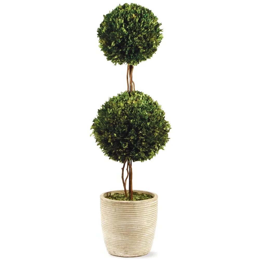 Marin Medium Double Sphere Topiary - Green, Boxwood