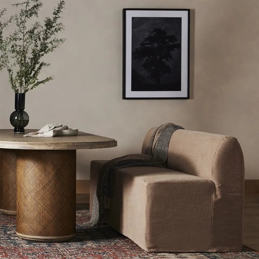 Marin Slipcovered Dining Bench - Beige, Linen